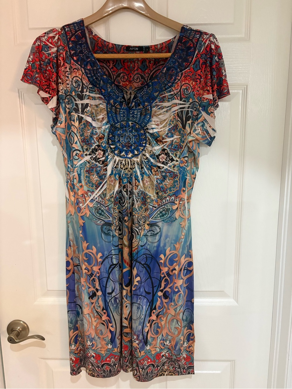 Title:
Apt. 9 Multicolor Paisley Boho Print Short Sleeve Dress M